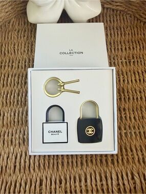 CHANEL Black & Gold Padlock  Set